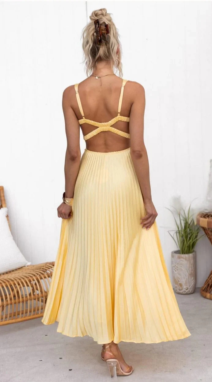 Sole Di Capri | Abito Lungo Elegante in Viscosa Premium